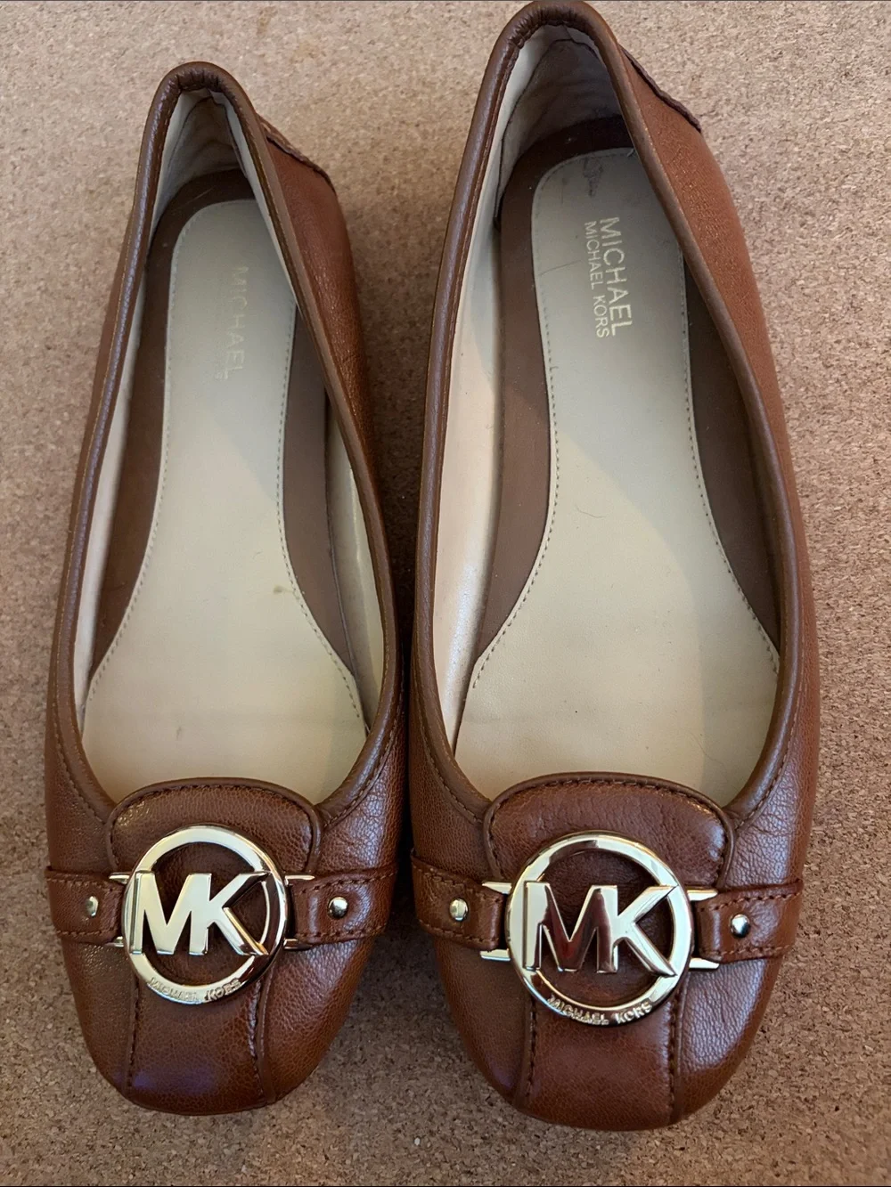 Michael Kors Fulton Moccasin Flat in Luggage Brown-Size 7 💼
